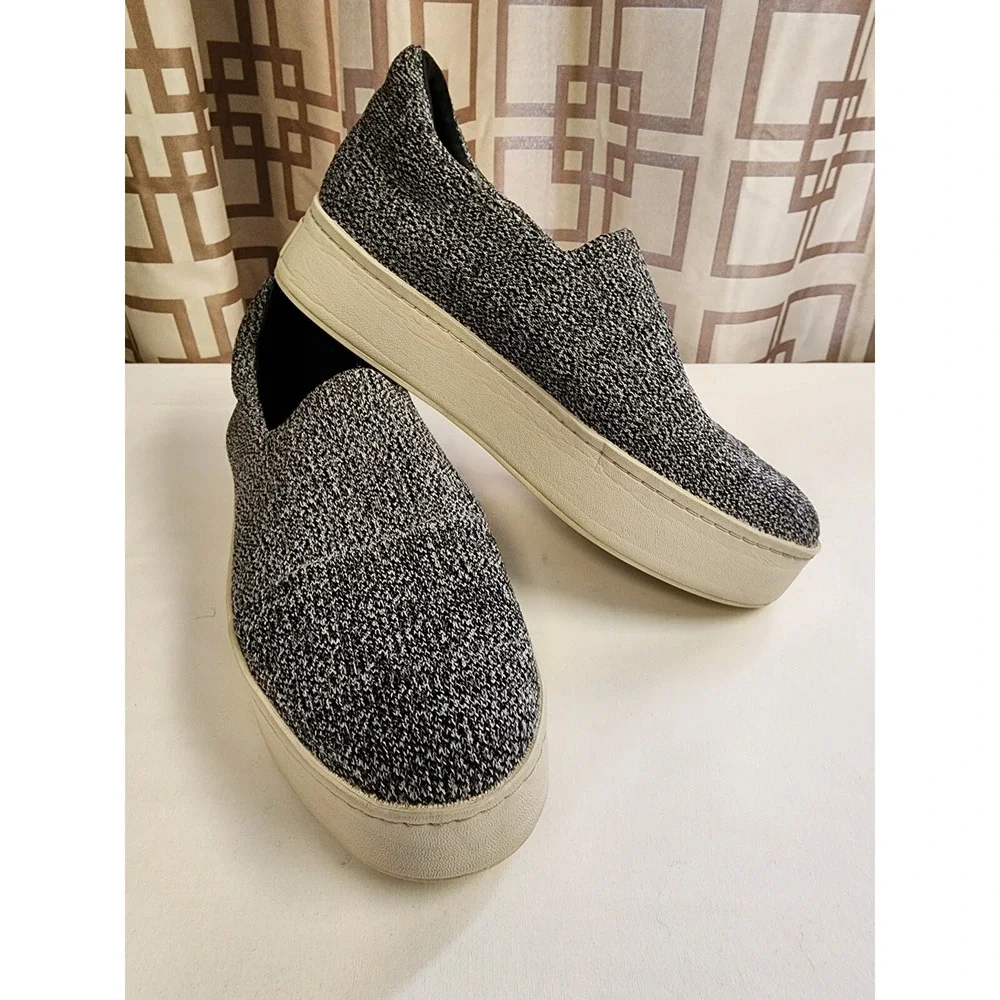 Vince Grey Marl Walsh Knit Slip-On Platform Sneakers Size 7